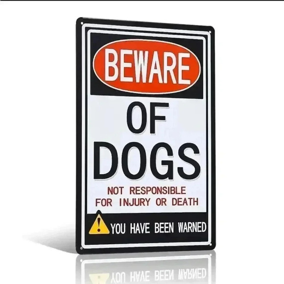 1pc Beware Of Dog Warning Signs, Warning Safety Signs Indoor Or Outdoor..NWT - Picture 1 of 5